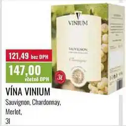 Ratio VÍNA VINIUM, Sauvignon, Chardonnay, Merlot, 31 nabídka