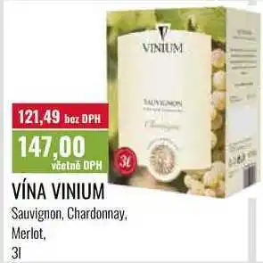 Ratio VÍNA VINIUM, Sauvignon, Chardonnay, Merlot, 31 nabídka