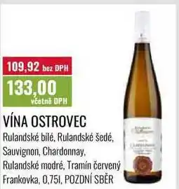 Ratio VÍNA OSTROVEC, 0,751, POZDNÍ SBĚR nabídka