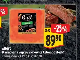 Albert Albert Marinovaná vepřová krkovice Colorado steak nabídka