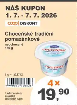 COOP DISKONT Choceňské tradiční pomazánkové nabídka