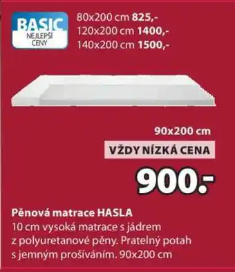 JYSK Pěnová matrace HASLA nabídka