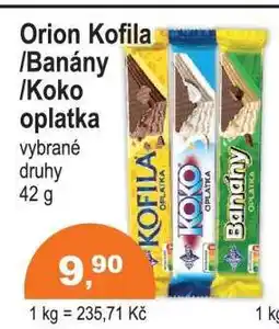 COOP DISKONT Orion Kofila/Banány/Koko oplatka nabídka