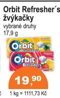COOP DISKONT Orbit Refresher's žvýkačky nabídka