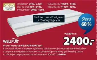 JYSK Vrchní matrace WELLPUR BOKSELVI nabídka