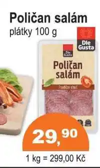 COOP DISKONT Poličan salám nabídka