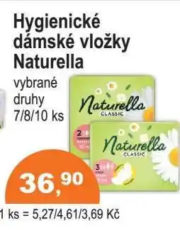COOP DISKONT Hygienické dámské vložky Naturella nabídka