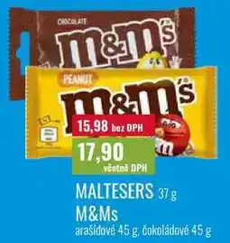 Ratio MALTESERS, 37 g M&Ms arašídovė 45 g, čokoládové 45 g nabídka