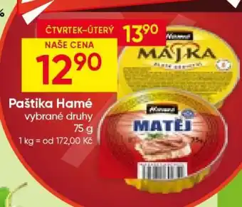Hruška Paštika Hamé nabídka