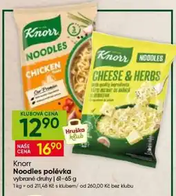 Hruška Knorr Noodles polévka nabídka