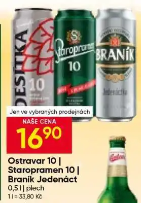 Hruška Ostravar 10 Staropramen 10 Braník Jedenáct nabídka