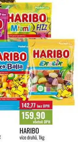 Ratio HARIBO, více druhů nabídka