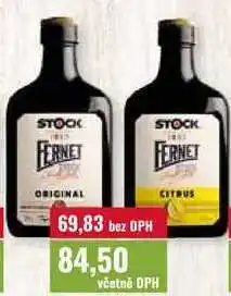 Ratio STOCK FERNET FERNET ORIGINAL 69,83 bez DPH 84,50 včetně DPH CITRUS nabídka