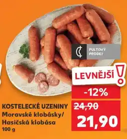 Kaufland Kostelecké uzeniny moravské klobásky/ hasičská klobása nabídka