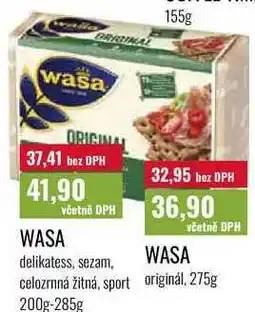Ratio WASA, celozrnná žitná, sport 200g-285g originál, 275g nabídka