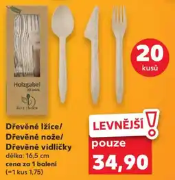 Kaufland Dřevěné lžíce/ Dřevěné nože/ Dřevěné vidličky nabídka
