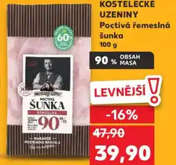 Kaufland KOSTELECKÉ UZENINY Poctivá řemeslná šunka nabídka