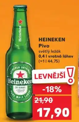 Kaufland HEINEKEN Pivo světlý ležák nabídka