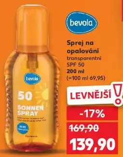 Kaufland Bevola Sprej na opalování nabídka