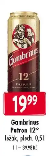 Astur&Qanto Gambrinus Patron 12° ležák, plech nabídka