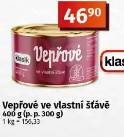 Coop Vepřové ve vlastní šťávě nabídka
