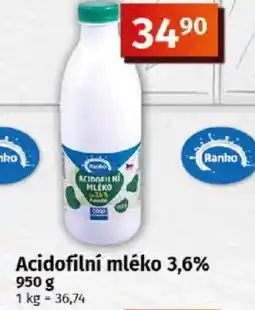 Coop Ranko Acidofilní mléko 3,6% nabídka