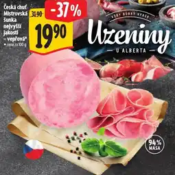 Albert Česká chuť Mistrovská šunka nejvyšší jakosti - vepřová nabídka