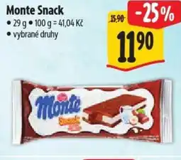 Albert Monte Snack nabídka