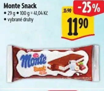 Albert Monte Snack nabídka