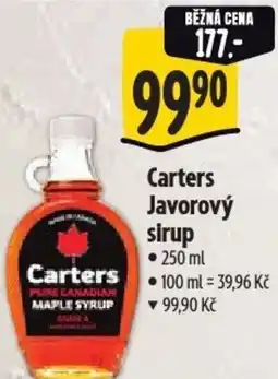 Albert Carters Javorový sirup nabídka