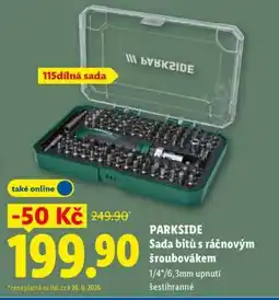 Lidl PARKSIDE Sada bitů s ráčnovým šroubovákem nabídka
