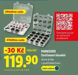 Lidl PARKSIDE Sortiment těsnění nabídka