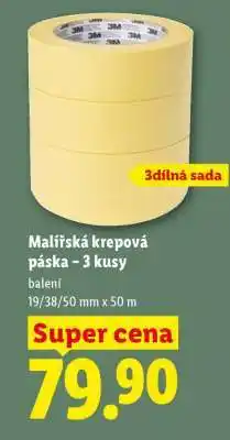 Lidl Malířská krepová páska – 3 kusy nabídka