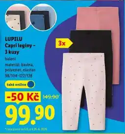 Lidl LUPILU Capri legíny – 3 kusy nabídka