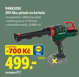 Lidl PARKSIDE 20V Aku pistole na kartuše nabídka