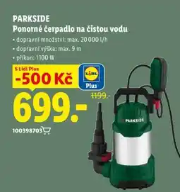 Lidl PARKSIDE Ponorné čerpadlo na čistou vodu nabídka