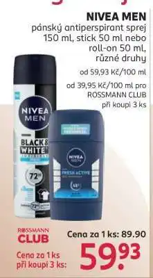 Rossmann Nivea Men nabídka