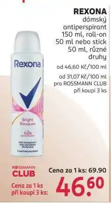 Rossmann REXONA dámský antiperspirant nabídka