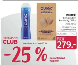 Rossmann DUREX bezlatexové kondomy, 10 ks nabídka