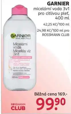 Rossmann GARNIER micelární voda 3v1 pro citlivou pleť, 400 ml nabídka