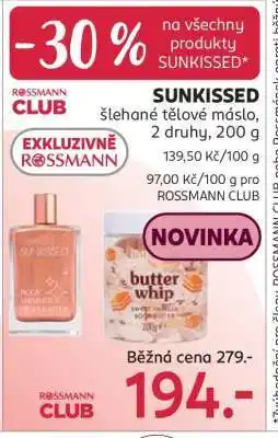 Rossmann SUNKISSED šlehané tělové máslo nabídka