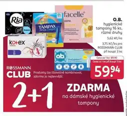 Rossmann O.B. hygienické tampony 16 ks nabídka