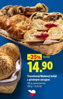 Lidl Tvarohový/Makový koláč s plněným okrajem nabídka