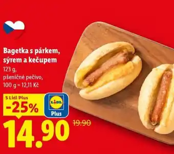 Lidl Bagetka s párkem, sýrem a kečupem nabídka