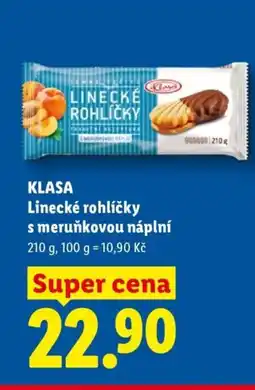 Lidl KLASA Linecké rohlíčky s meruňkovou náplní nabídka