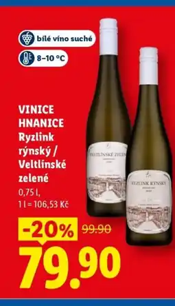 Lidl VINICE HNANICE Ryzlink rýnský / Veltlínské zelené nabídka