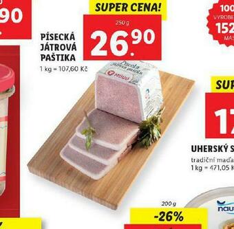 Lidl Písecká játrová paštika nabídka