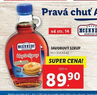 Lidl Javorový sirup nabídka