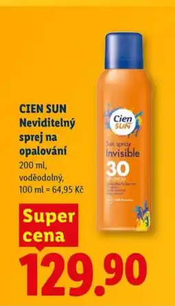 Lidl CIEN SUN Neviditelný sprej na opalování nabídka