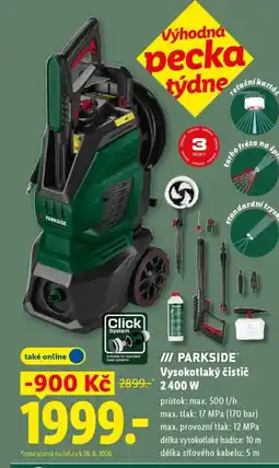Lidl PARKSIDE Vysokotlaký čistič 2 400 W nabídka